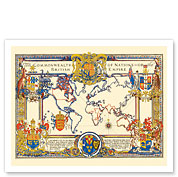 The Commonwealth of Nations (The British Empire) - World Map - c. 1937 - Giclée Art Prints & Posters