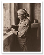 Zuni Bead Worker - Pueblo, New Mexico - The North American Indians - c. 1903 - Fine Art Prints & Posters