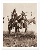 Village Criers on Horseback - Crow, North American Indians - c. 1908 - Giclée Art Prints & Posters