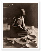 The Potter - Hopi Woman - The North American Indians - c. 1906 - Giclée Art Prints & Posters