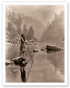 A Smoky Day at the Sugar Bowl - Hupa, North American Indians - c. 1923 - Fine Art Prints & Posters