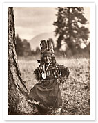 Flathead Childhood - Salish Native Boy - North American Indians - c. 1910's - Giclée Art Prints & Posters