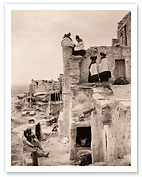 On The Housetop - Hopi Women - The North American Indian - c. 1906 - Fine Art Prints & Posters