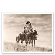 Cheyenne Warriors on Horseback - The North American Indian - c. 1905 - Giclée Art Prints & Posters