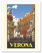 Verona, Italy - Piazza delle Erbe Square - c. 1938 - Fine Art Prints & Posters