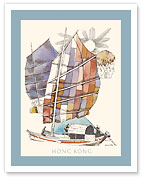 Hong Kong - Chinese Sampan Boat - c. 1960's - Fine Art Prints & Posters