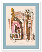 Rome, Italy - Colosseum - Menu Cover - c. 1960's - Fine Art Prints & Posters