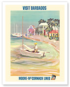 Visit Barbados, Caribbean Island - Moore-McCormack Lines - c. 1960's - Fine Art Prints & Posters