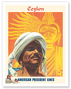 Ceylon (Sri Lanka) - Devil Dancer - American President Lines - c. 1950's - Fine Art Prints & Posters