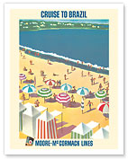 Brazil - Brazilian Beach Resort - Moore-McCormack Lines - c. 1964 - Fine Art Prints & Posters