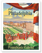 Visit Philadelphia - Independence Hall - Go by Pennsylvania Railroad - Fine Art Prints & Posters