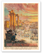 Rome - Trains for Italy - Paris-Lyon-Mediterrannee (PLM), French Railroad - Fine Art Prints & Posters