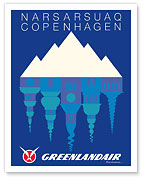 Narsarsuaq, Greenland -  Copenhagen, Denmark - GreenlandAir - Fine Art Prints & Posters