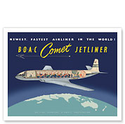 de Havilland Comet Jetliner - BOAC (British Overseas Airways Corporation) - Giclée Art Prints & Posters