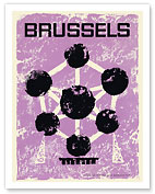 Brussels, Belgium - 1958 World's Fair - Atomium Towers - Fine Art Prints & Posters