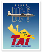 Douglas Super DC-6 - TAI Airline - c. 1950's - Fine Art Prints & Posters