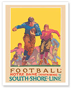 Football - University of Notre Dame, Indiana - South Shore Line, South Bend Station - c. 1926 - Fine Art Prints & Posters