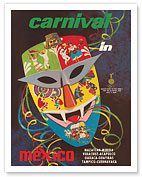 Carnival In Mexico - Mask - c. 1960's - Fine Art Prints & Posters