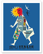 Visit Italy (Visitez L'Italie) - with Nagel Travel Guides (Avec les guides Nagel) - c. 1955 - Fine Art Prints & Posters