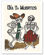 Mexico - Dia de los Muertos (Day of the Dead) - Dancing Skeletons - Fine Art Prints & Posters