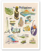 Philippines - Qantas Empire Airways (QEA) - c. 1962 - Giclée Art Prints & Posters