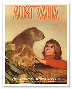 Australia - Koala Bears - Pan American World Airways - c. 1964 - Fine Art Prints & Posters