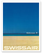 Mediterranean - Beach Horizon - Swissair - c. 1964 - Fine Art Prints & Posters
