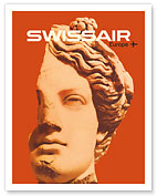 Europe - Swissair - Ancient Greek Bust - c. 1964 - Fine Art Prints & Posters