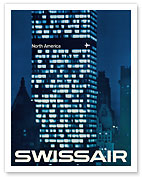 North America - SwissAir - Skyscraper c. 1964 - Fine Art Prints & Posters