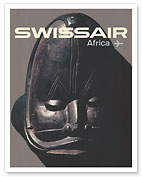 Africa - African Tribal Mask - Swissair - c. 1964 - Fine Art Prints & Posters
