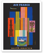 North America - American Collage Steamboat, Oil Rig, Skyscrapers, Cactus - c. 1958 - Fine Art Prints & Posters