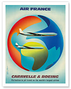 Sud Aviation Caravelle & Boeing 707 Jetliners - c. 1959 - Fine Art Prints & Posters