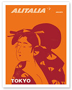 Tokyo Japan - Geisha - Alitalia Airlines - c. 1960's - Fine Art Prints & Posters