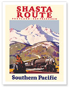 Shasta Route - Portland, San Francisco - Southern Pacific Railroad - c. 1930's - Giclée Art Prints & Posters