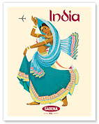 India - Sabena Belgian World Airlines - Native Indian Dancer - c. 1969 - Fine Art Prints & Posters