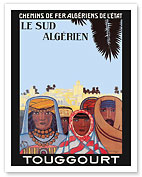 South Algeria (Le Sud Algérien) - Touggourt - Algerians Wearing Traditional Haik - c. 1925 - Giclée Art Prints & Posters