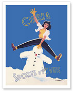 Chrea, Algeria - Winter Sports (Sports D'Hiver) - Algerian State Railways (Chemin de Fer Algeriens) - c. 1947 - Fine Art Prints & Posters