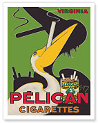 Pelican Cigarettes - American Virginia Tobacco - c. 1925 - Fine Art Prints & Posters