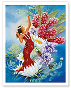 Spirit of Aloha, Hawaiian Hula Dancer - Giclée Art Prints & Posters