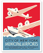 City of New York - Municipal Airports - Floyd Bennett Field & North Beach - c. 1936 - Fine Art Prints & Posters
