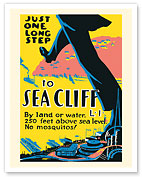 Just One Long Step to Sea Cliff Long Island - New York World's Fair - WPA Federal Art Project - Fine Art Prints & Posters