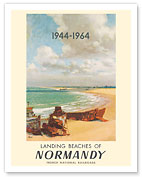 Landing Beaches of Normandy France - 1944 - 1964 - French National Railways (SNCF) - Giclée Art Prints & Posters