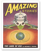 Amazing Stories December 1946 - The Land Of Kui by Richard S. Shaver - Fine Art Prints & Posters