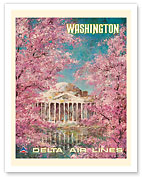 Washington DC - White House - Delta Air Lines - c. 1960's - Fine Art Prints & Posters