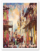 New Orleans - Delta Air Lines - St. Louis Cathedral - c. 1970's - Fine Art Prints & Posters