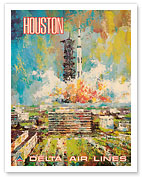 Houston, Texas - NASA Johnson Space Center - Delta Air Lines - c. 1970's - Fine Art Prints & Posters