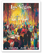 Las Vegas - Nevada - Delta Air Lines - Casinos & Entertainment - c. 1970's - Fine Art Prints & Posters