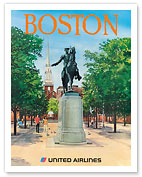 Boston, Massachusetts - Paul Revere Monument - United Air Lines - c. 1970 - Fine Art Prints & Posters