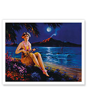 Ukulele Player, Hawaii Hula Girl - Fine Art Prints & Posters