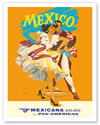 Mexico - Mexicana Airlines (CMA) - Affiliate of Pan American - c. 1950's - Fine Art Prints & Posters